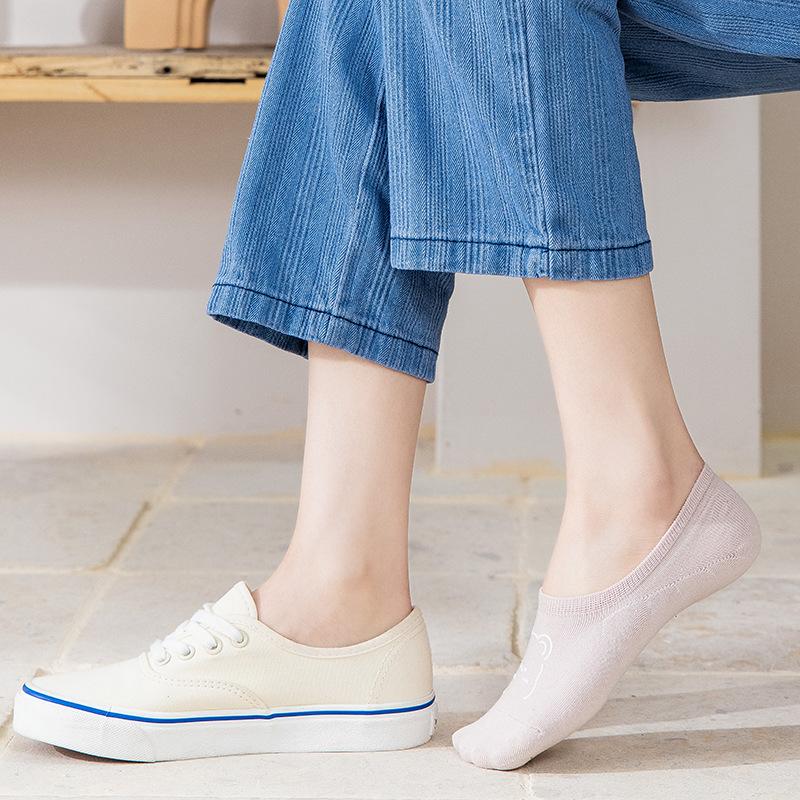 Female Summer Thin Section Low Help Shallow Mouth Solid Color Invisible Do Not Drop with Boat Socks