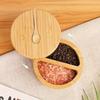 Swivel Lid Wood Spice Box Multifunctional Kitchen Condiment Pots  Kitchen Organizer
