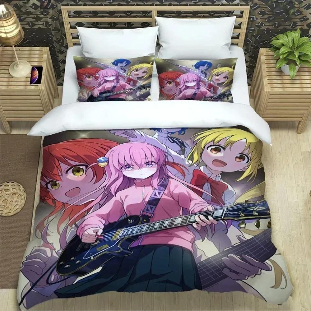 Comforter Anime Bocchi The Rock Kessoku Band Bedding Set Bed Set Comforter King Queen Size Boys Adult