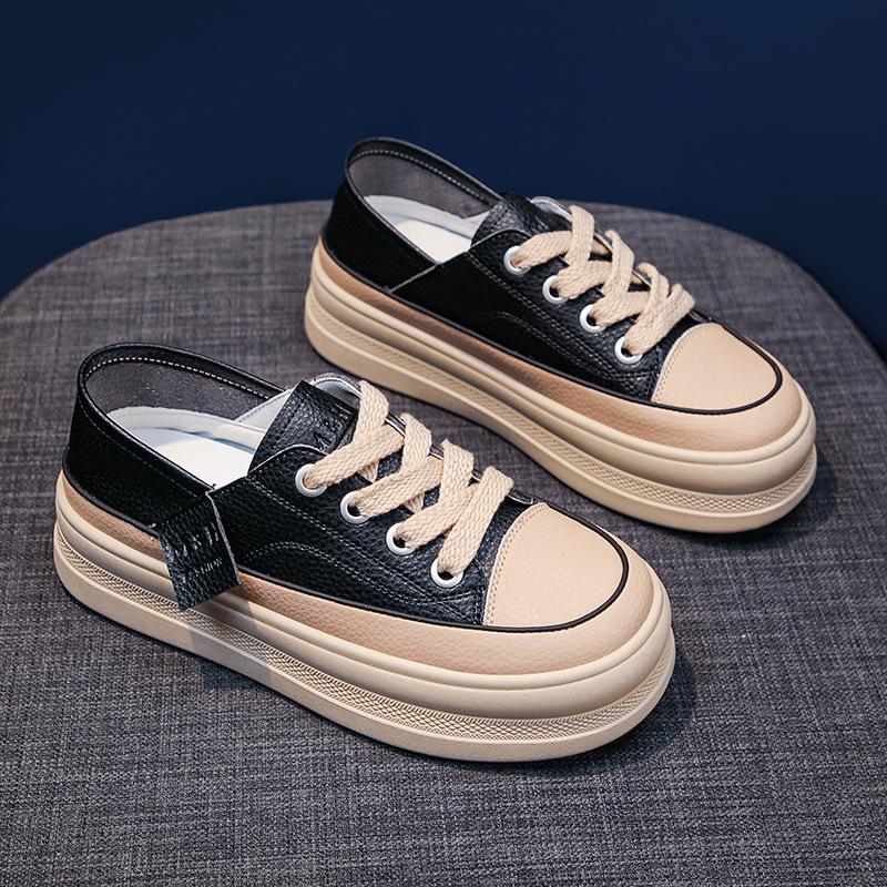 2024 The New Casual Platform Shoes Retro High Quality PU Fashion Women Shoes Woman Designer Shoes Zapatos De Mujer