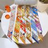 New ins wind reins small silk scarf decorative printing wrapping bag handle slender silk DIY handmade headband