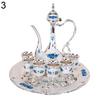 8Pcs/Set European Vintage Metal Wine Cup Kettle Tray Kit Wedding Home Gifts Set