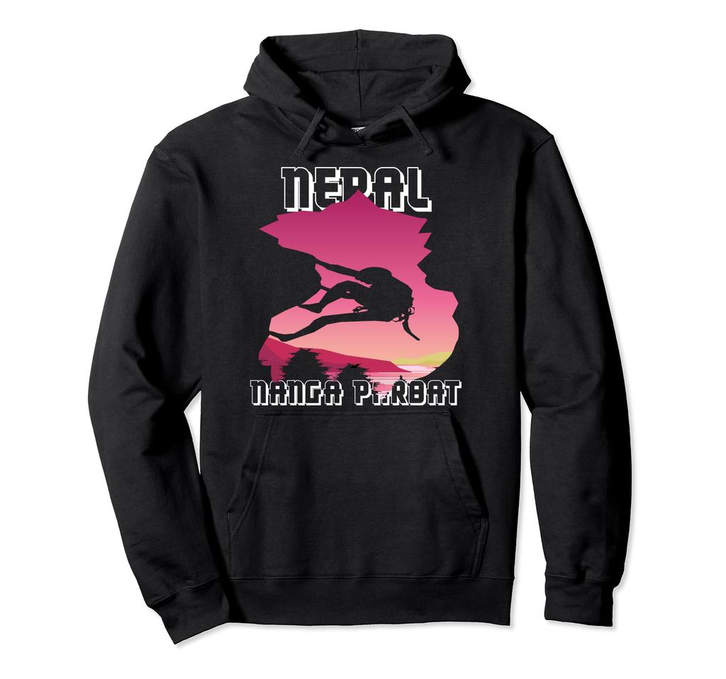 Mountaineer Nanga Parbat Mountain Climber Hiking Nepal Trail Hoodie