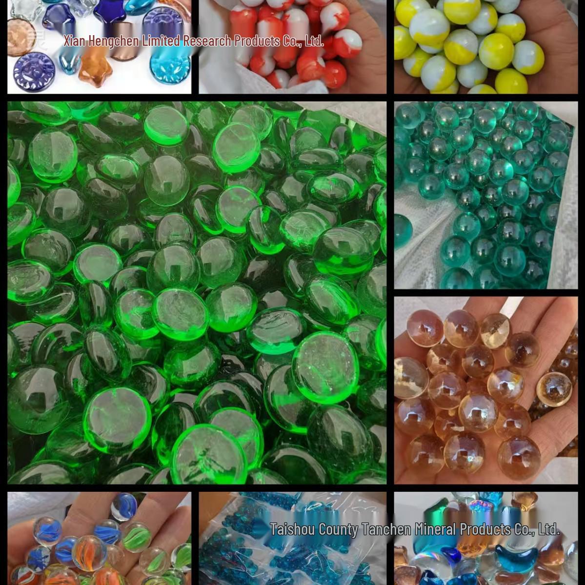 Матовые стеклянные шарики и неровные плоские бусины 16mm