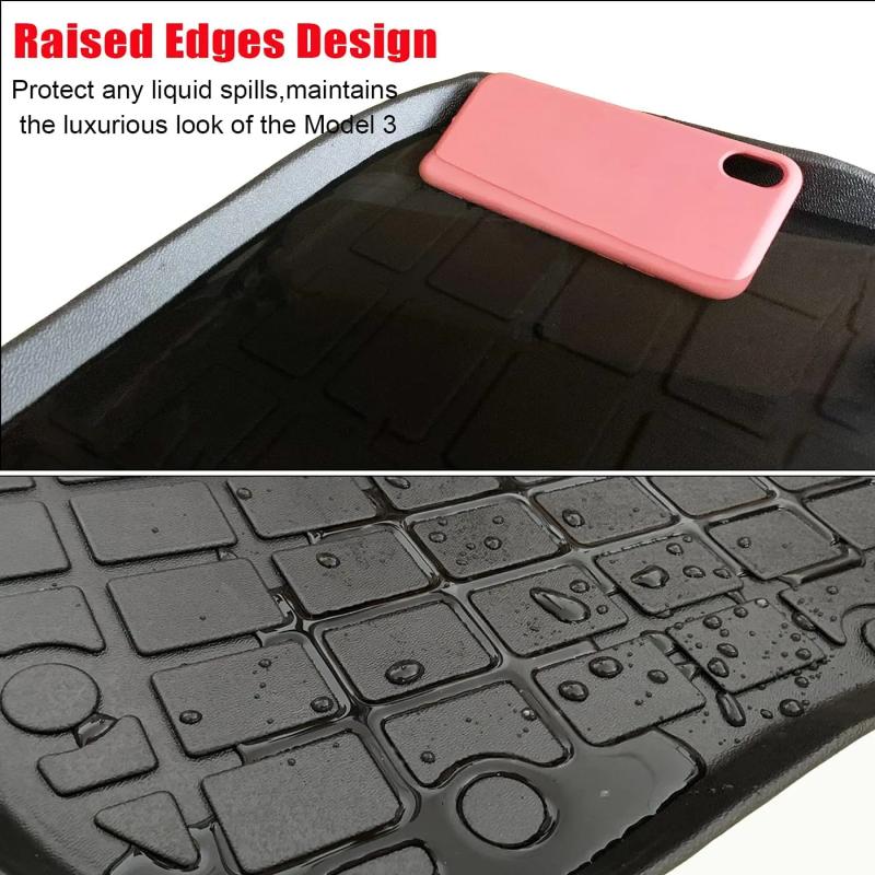 Wasserdichtes Kofferraumpolster für Tesla Model 3 2017–2024, Aufbewahrungsmatte für vorne und hinten, Gepäckbodenmatte, Heckbox-Zubehör