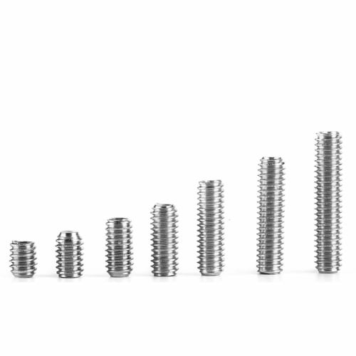 Hilitand Hex Socket Set Screws, Stainless Steel, M3 x 3/4/5/6/8/10/12mm, Pack of 212, A2-DIN916
