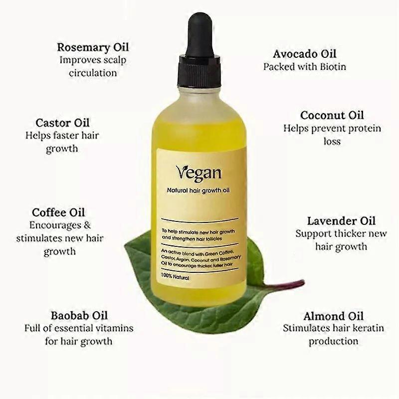 Natürliches Haarwachstumsöl, Veganisches Natürliches Haarwachstumsöl Haarpflege 60ml