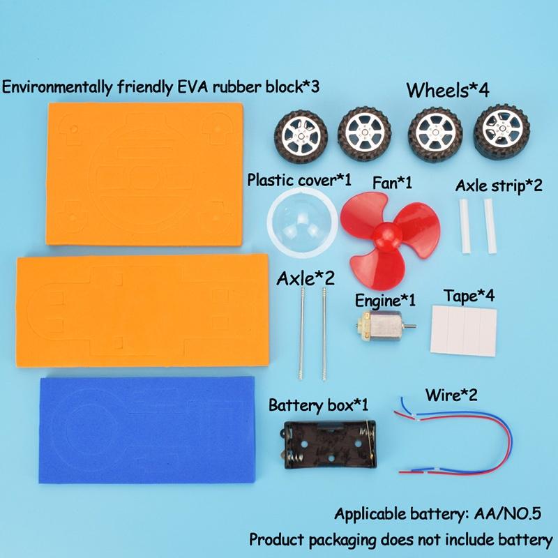 Wind Power Electric Racing Science Physics Experiment Toys for Kids Teens Handmade Assembling Educational Toy Gifts