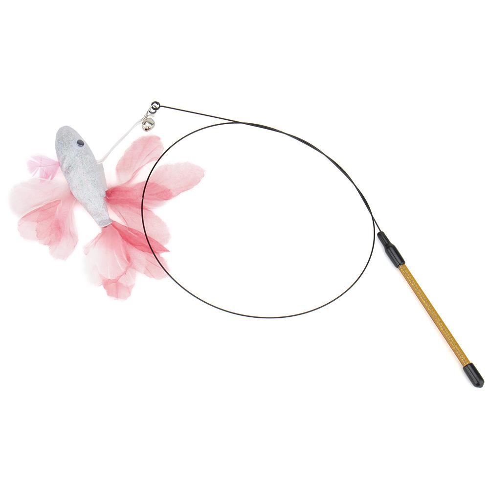 

Colourful Fish Cat Teaser Stick Goldfish Fighting Fish Shape Pet Funny Toy