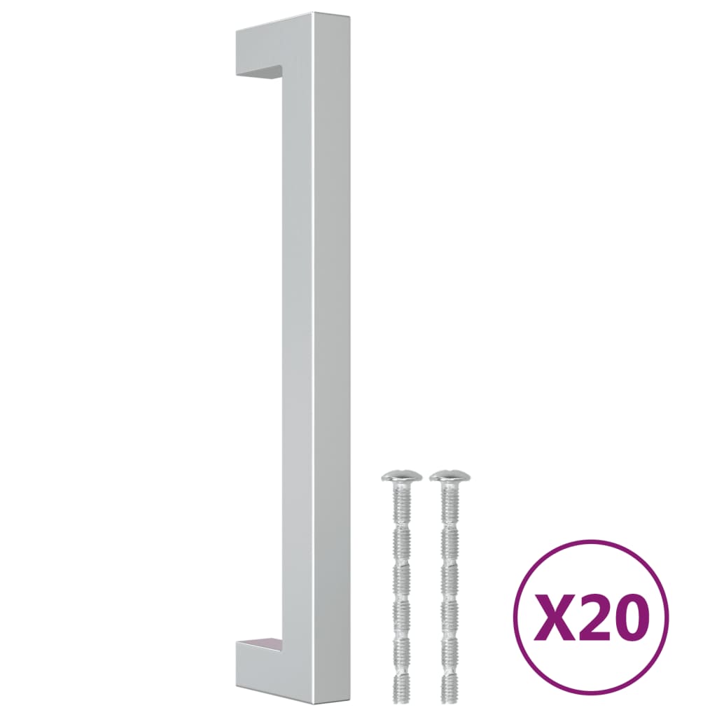Furniture Handles 20 Pcs Silver 160 Mm Stainless Steel