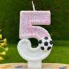 Sports Football Numbers Birthday Candles Party Decoration Handmade Birthday Candles