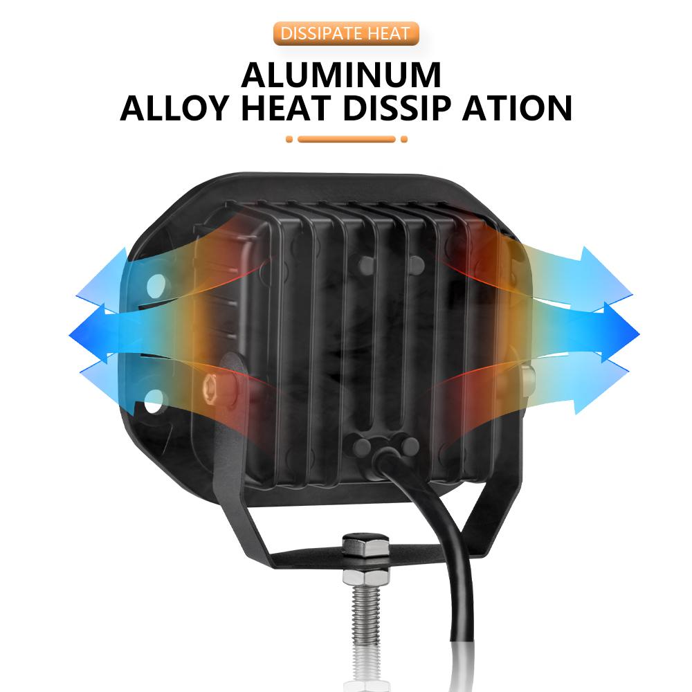 5" Flush Mount LED Light Pods Fog Light Working Lamps Bars 12V 24V Super Bright for Jeep Truck Offroad 4x4 SUV ATV UTV