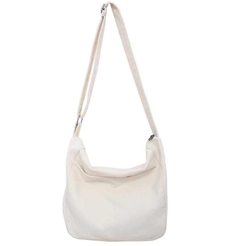 Canvas Bag Solid Color One Shoulder Crossbody Bag
