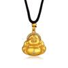 Classics Glossy Maitreya Buddha Pendant Antique Gold Craftsmanship Vintage Inlay Dot Diamond Necklace Charms Banquet Jewelry