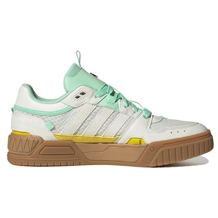 Adidas Neo D-Pad Synthetic Leather Non-Slip Wear-Resistant Lightweight Low-Top Skate Shoes Unisex Sneakers White Green IF2986