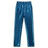 Leggings Brillantes con Estampado de Escamas de Pez para Niñas Cintura Elástica Pantalones Casuales Elegantes para Práctica de Baile