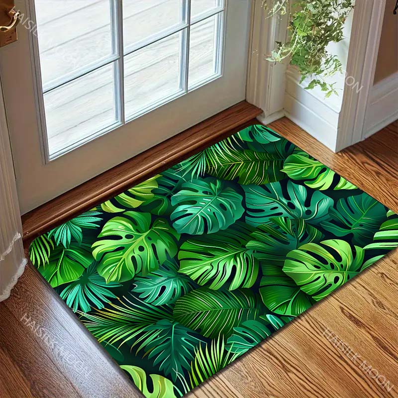 1PC Tropical Rainforest Leaves Carpet for Living Room Bedroom Sofa Home Decor Non-slip Floor Mat Modern Rugs Large Size