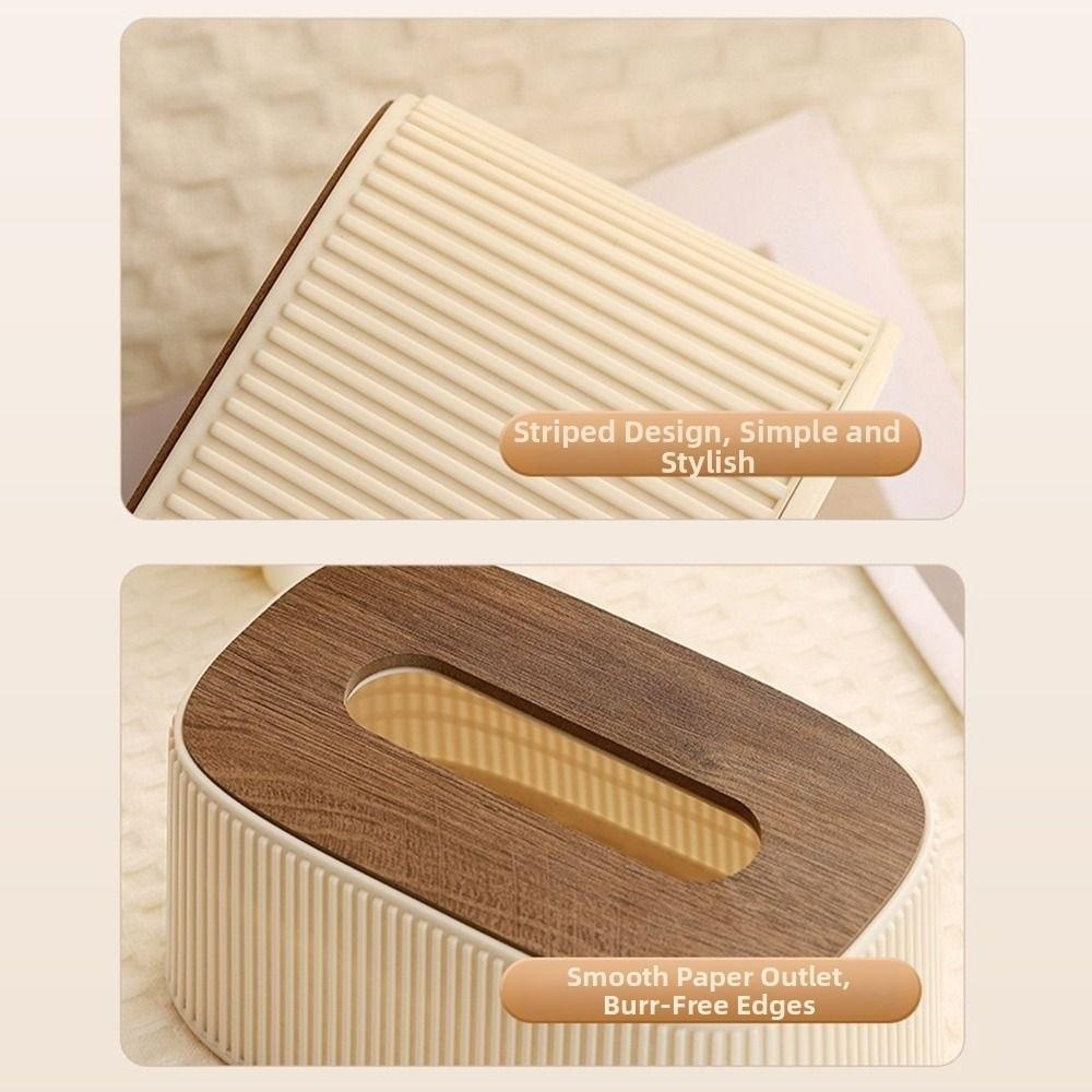 Smooth Tissue Box with Lid Large Opening Facial Tissue Holder Desktop Tissue Dispenser Office
