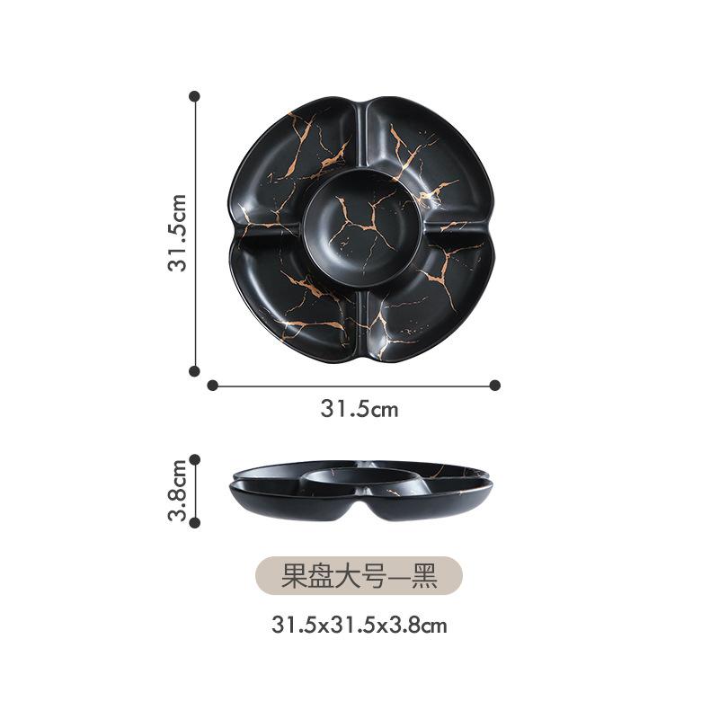 Luxury Nordic Snacks Dried Fruits Dishes Hotel Home Living Room Wedding Ceramic Tableware Nut Plate