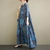 DIMANAF 2026 Summer Beach Women Plus Size Vintage Lady Long Dress Loose Oversize Maxi Print Cotton New