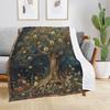 Blumenbaum-Decke magisches Naturdesign Vintage-Kunstmuster weicher Überwurf Boho-Dekor Schlafzimmertextil mystisches Accessoire