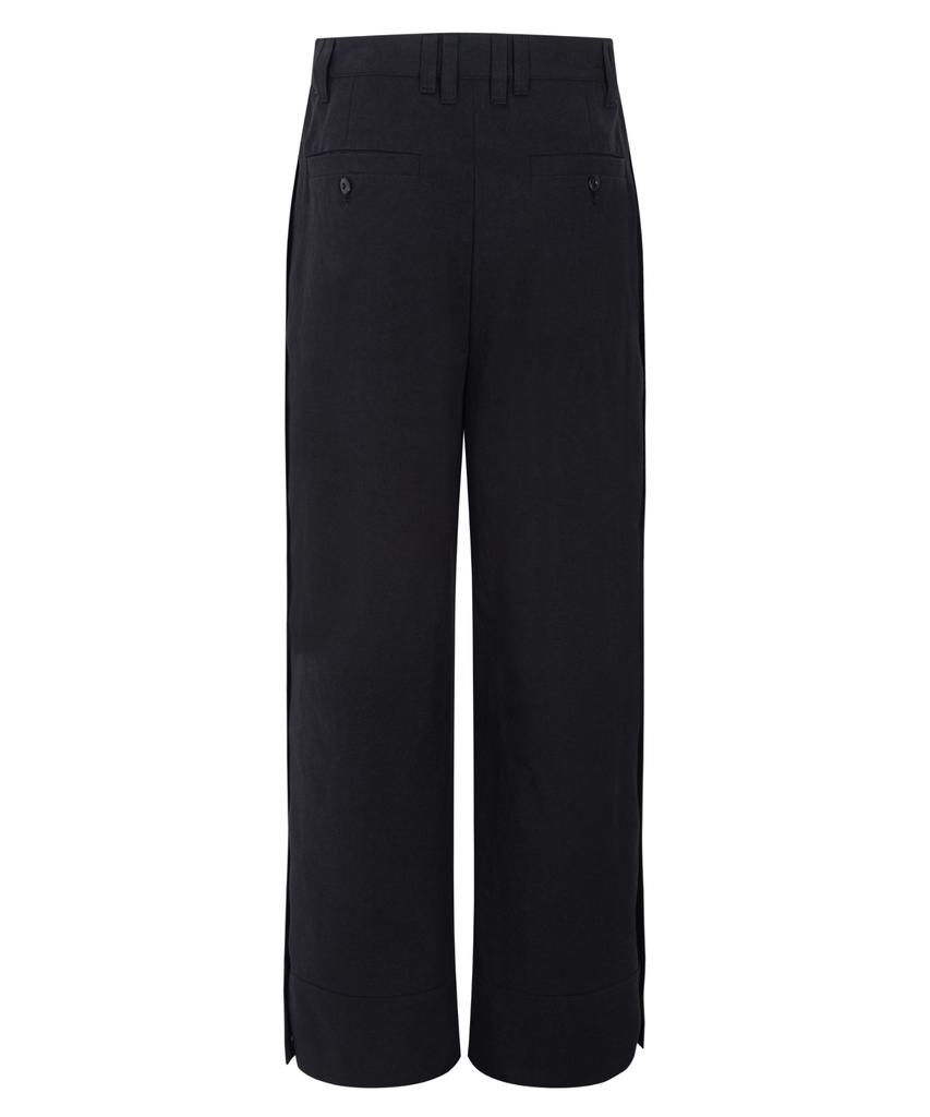 Eichijig Side Placket Cuff Wide Trousers - Black