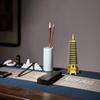 Aris & Juno 13-Tier Brass Pagoda Statue, 7 Inch Wen Chang Tower, Desk Decor for Home Office Study, Feng Shui Symbol for Education & Career Success,