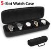 5-Slot Watch Case Universal Watch Carrying Case with Zipper Portable Watch Storage Travel and Display Case for Men and Women
