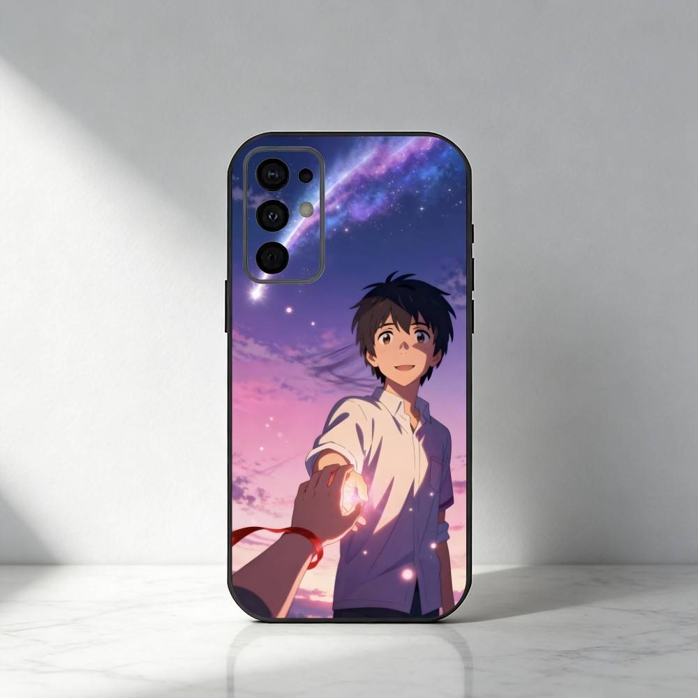 

Y-Твое Имя-K-Kimi No Na-wa Чехол для пары на телефон Для Samsung S25,S24,S21,S22,S23,S20,Ultra,S26,Plus,Fe,Note,5G Черный Чехол Samsung S24