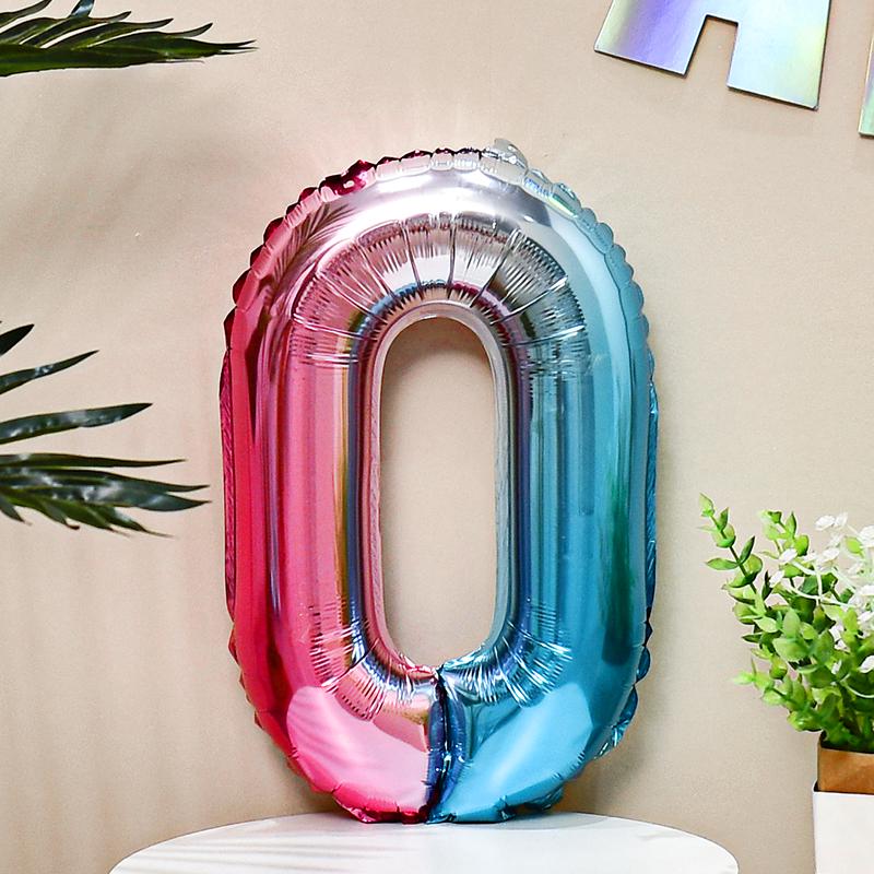 

16-дюймовий кольоровий алюмінієвий куля-райдуга з градієнтом для прикраси дитячого дня народження, вік 1-5 років