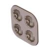 4Cavity Quadrate Baking Pan Mini NonStick Heavy Duty Carbon Steel Cupcake Mold for Microwave(Deep Shell Baking Pan )