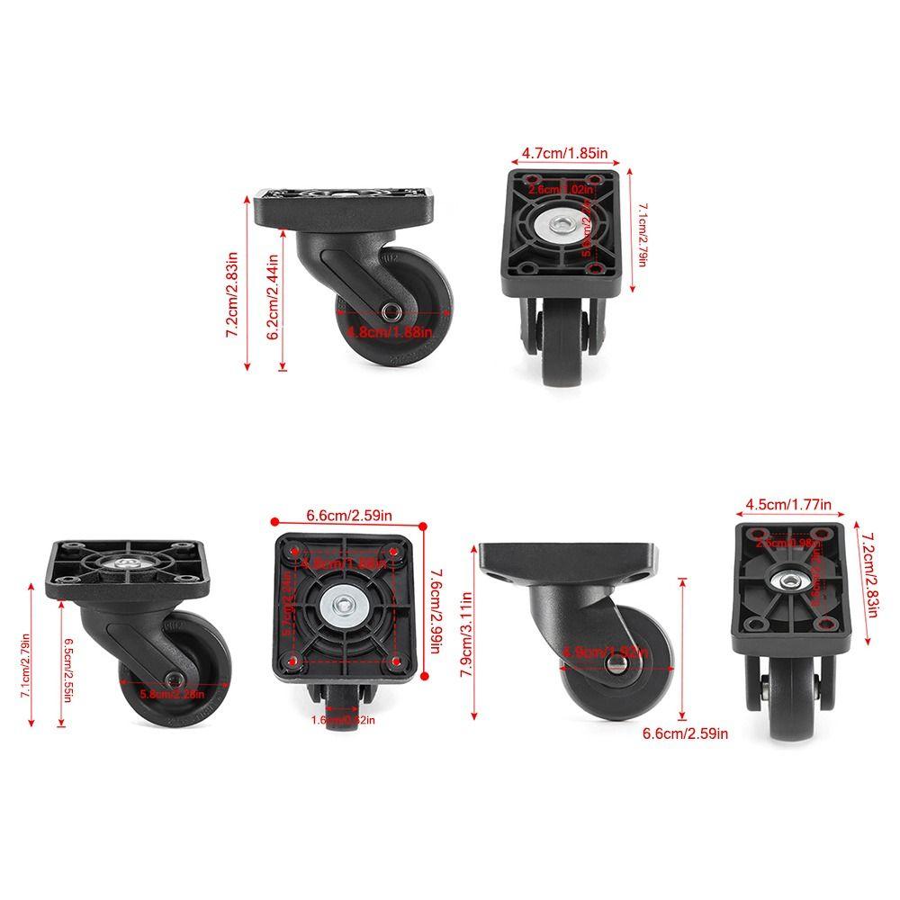 Black Luggage Universal Wheel Caster Plastic Trolley Suitcase Universal Wheel Repair Wear-resistant Trolley Bag Universal Wheel
