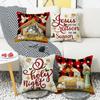 Jesus Christmas Atmosphere Linen Material Digital Letter Printing Home Decoration Sofa Cushion