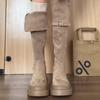Thick-soled Boots Women's 2025 New Autumn and Winter But Knee Suede Boots Women's Thin Tall Knight Boots