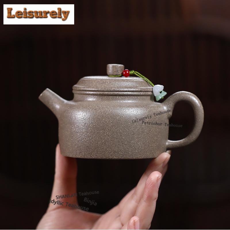 250ml Retro Yixing Purple Clay Teapots Handmade De Zhong Pot Raw Ore White Segment Mud Kettle With Infuser Zisha Tea Set Teaware