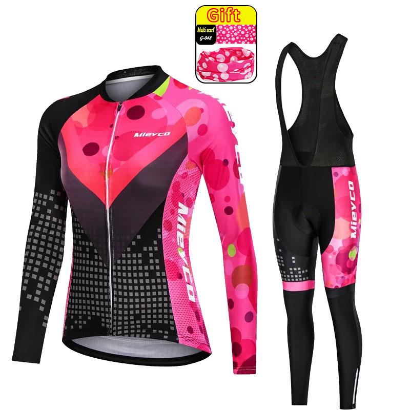 2026 Long Sleeved Autumn Mieyco Anti-UV Spring Women Polyester Bicycle Cycling Wear Cycling Bike Clothes Cycling Jersey Set Ciclismo Feminino
