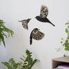 Pack of 3Wood Birds Hangings Office Kitchen Artistic Decorations Handmade Gift Flying Birds Background Wall Ornament