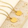 Round stainless steel 26 English letters necklace pendant mirror DIY jewelry accessories 26 letters