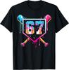 Baseball Ice Cream Drip Number 67 Player 67th Birthday T-Shirt