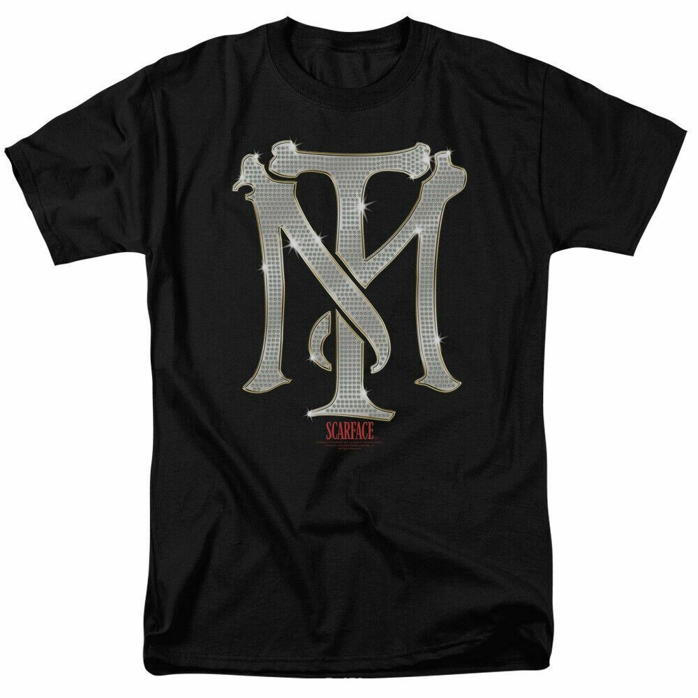 26 Scarface TM Bling T Shirt Licensed Gangster Movie Tony Montana Retro Tee Black Unisex T-Shirt L