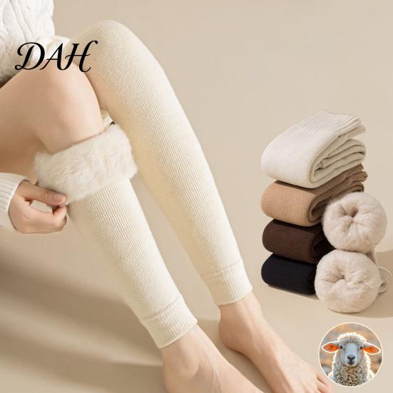 Thermal Compression Leg Sleeves Winter Warmers for Women, Over The Knee Thigh High Socks, Solid Color Boot Socks Soft Sleeves, Thickened Plush