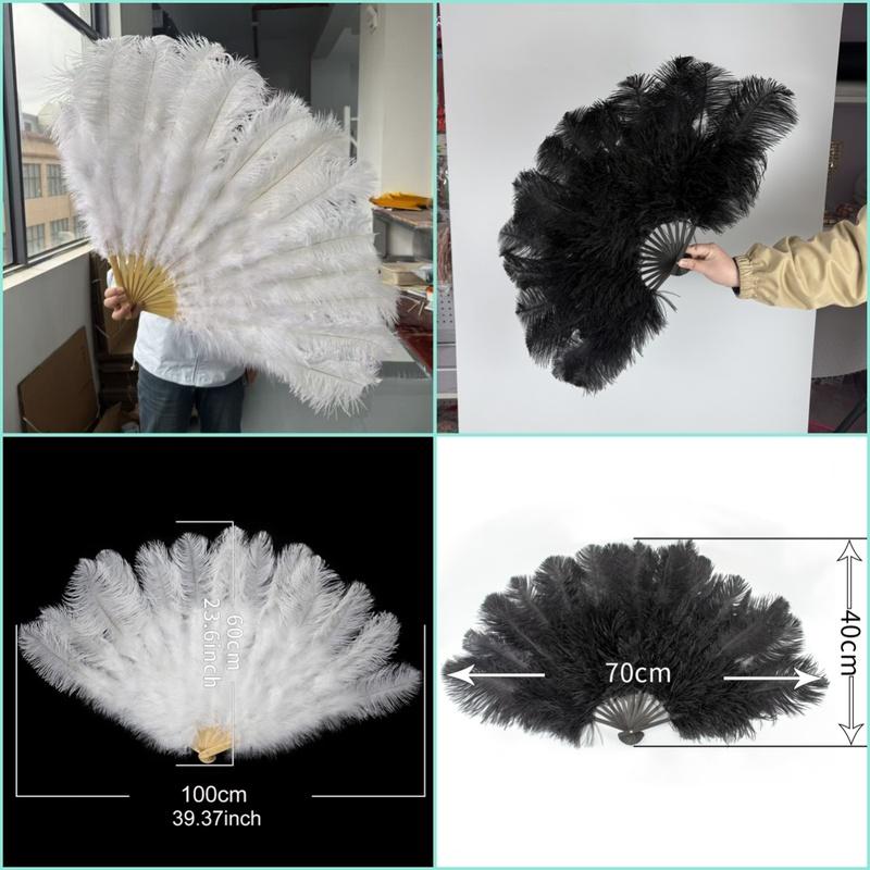 Mixing colour Ostrich Feather Hand Fan 70cm 100cm Fluffy Plumes Fan for Wedding Burlesque Stage Dance Performance Carnival Props