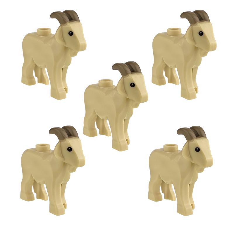 Bausteine Tiere Ziege Schaf Geflügel Rind Vieh Geflügel Küken Bauernhof Haustier Gans Vogel Zubehör Kinder Spielzeug Geschenk natürlich 5 Stück