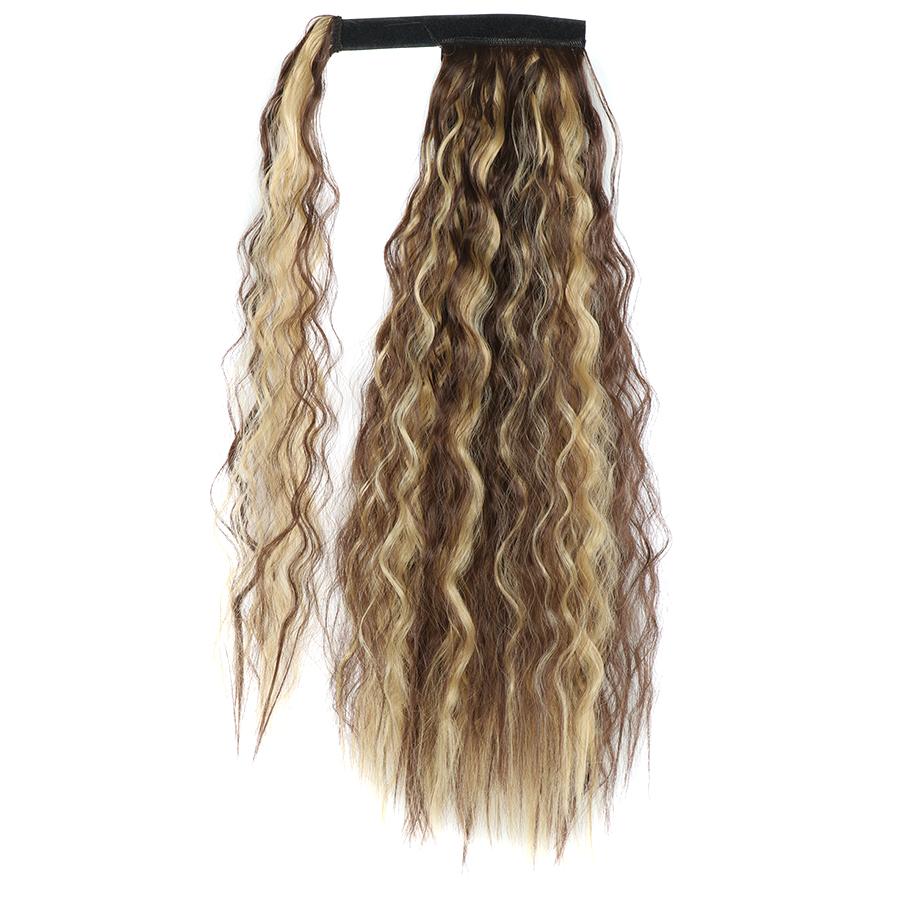 MISS WIG Lifelike Corn Wave Ponytail Wrapped Elevated Natural Extension Hairpin Bundle Hair Ponytail Natural Hair Extension
