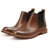 Classic Men Chelsea boots Round headed Retro Handmade Men Boots Genuine leather Men's short boots Business leather boots Male