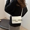 2025 New Autumn Popular Contrasting Color Splicing Messenger Bag Stone Pattern Literary Tide Fashionable Small Square Bag