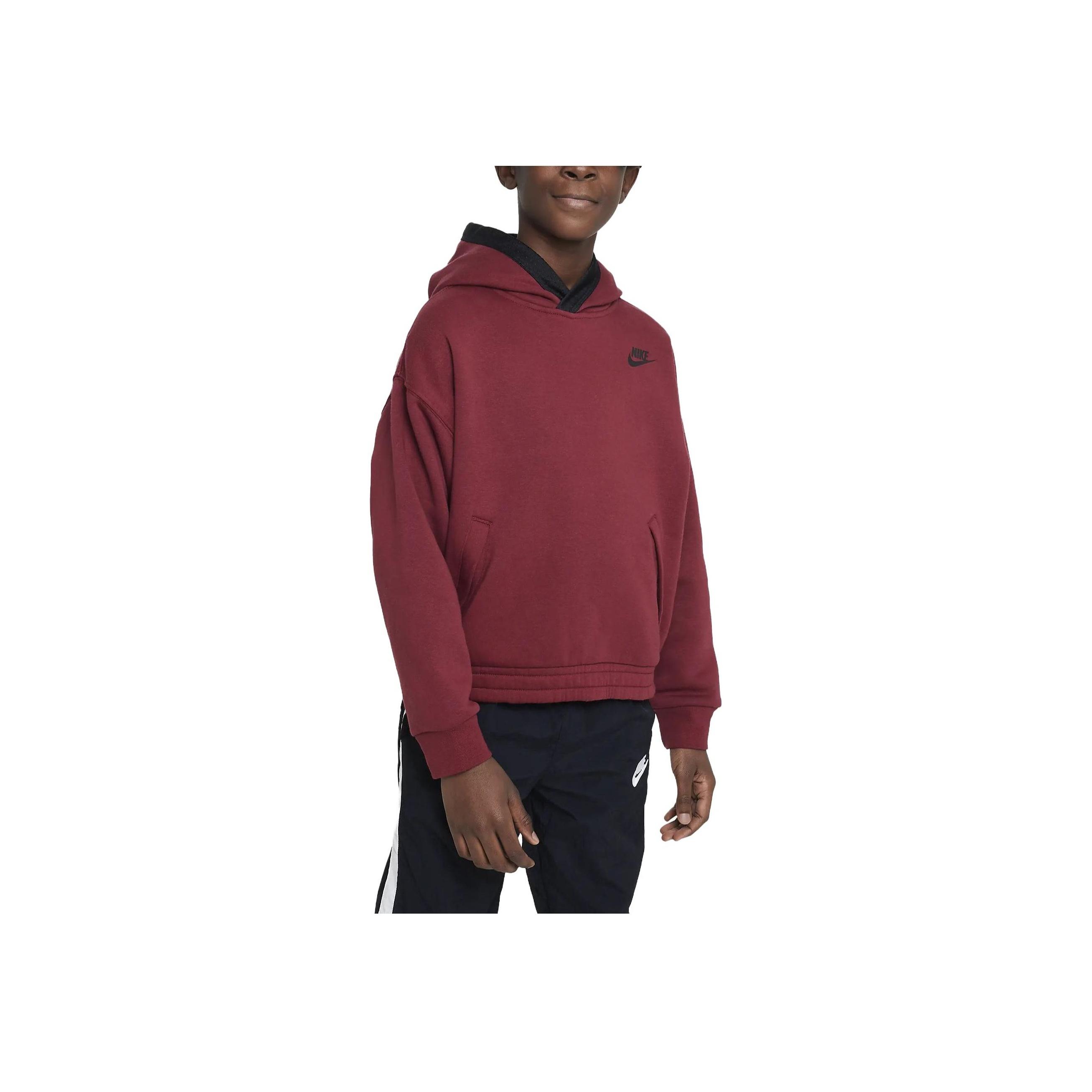 

Nike Толстовка с капюшоном и логотипом с принтом алфавита и двухсторонним дизайном, детские топы, красный цвет DX5518-677 S