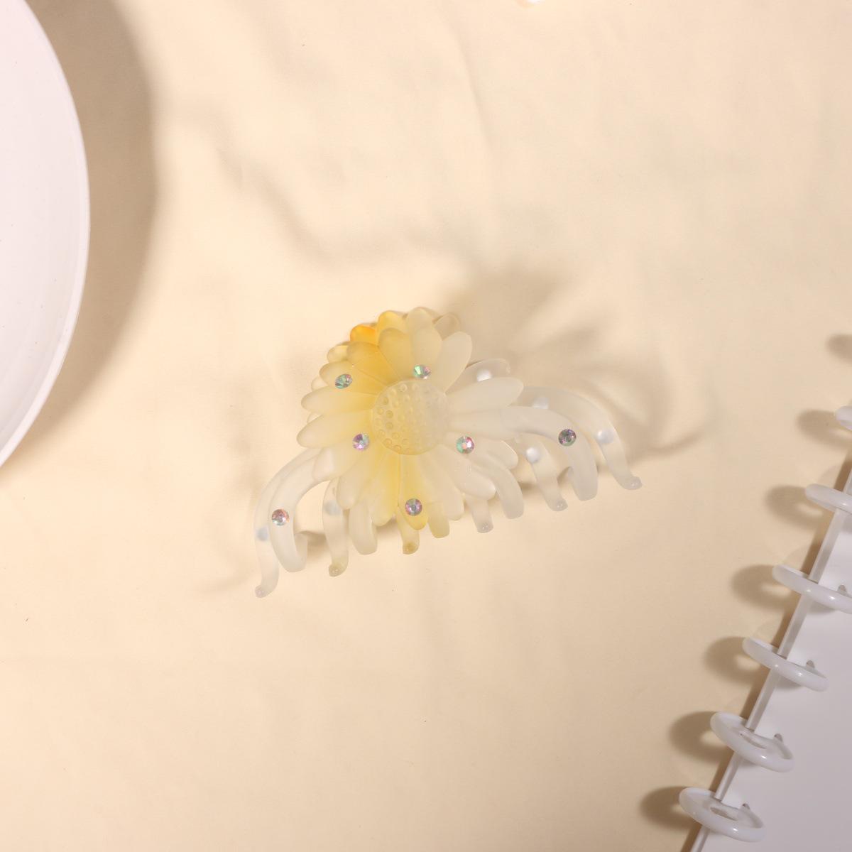 

Gradient Flower Shark Clip: Transparent Jelly Color Bowknot Hair Accessory for Women