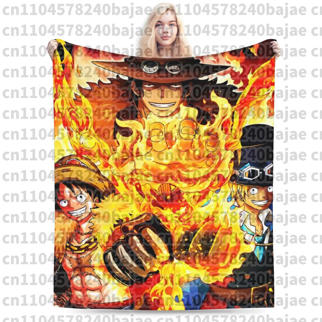 Ace Luffy Sabo One Piece Anime Blankets Flannel Awesome Warm Throw Blanket for Coverlet Autumn/Winter
