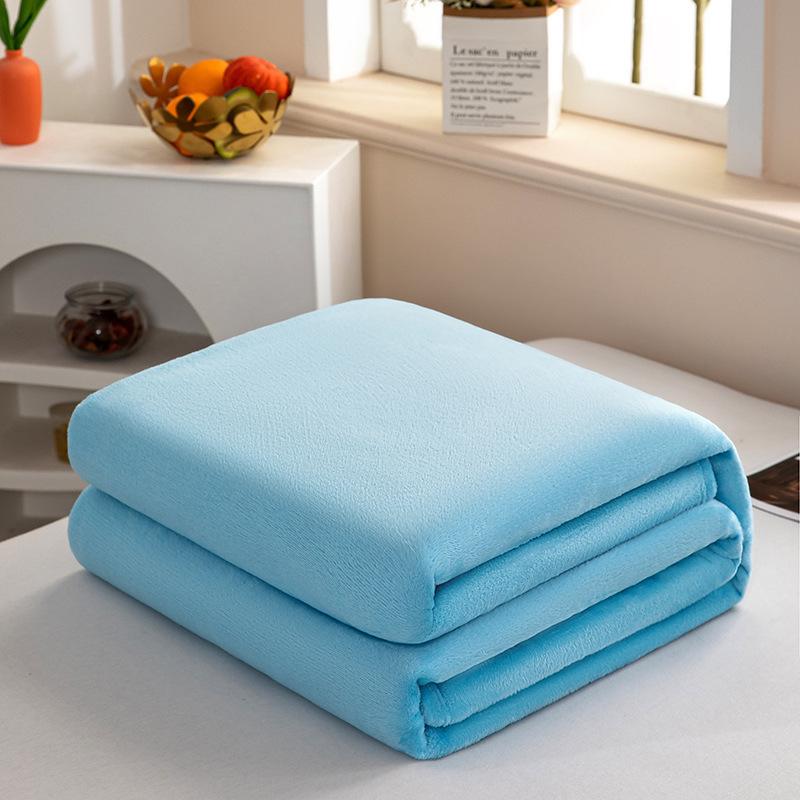 Solid-Color Flannel Blankets, Sofa Throws, Coral Fleece, Warm Bed Sheets, Nap Blankets